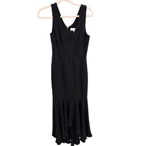 Dress the Population Demi high Low V-neck dress Black Size small EUC S0764